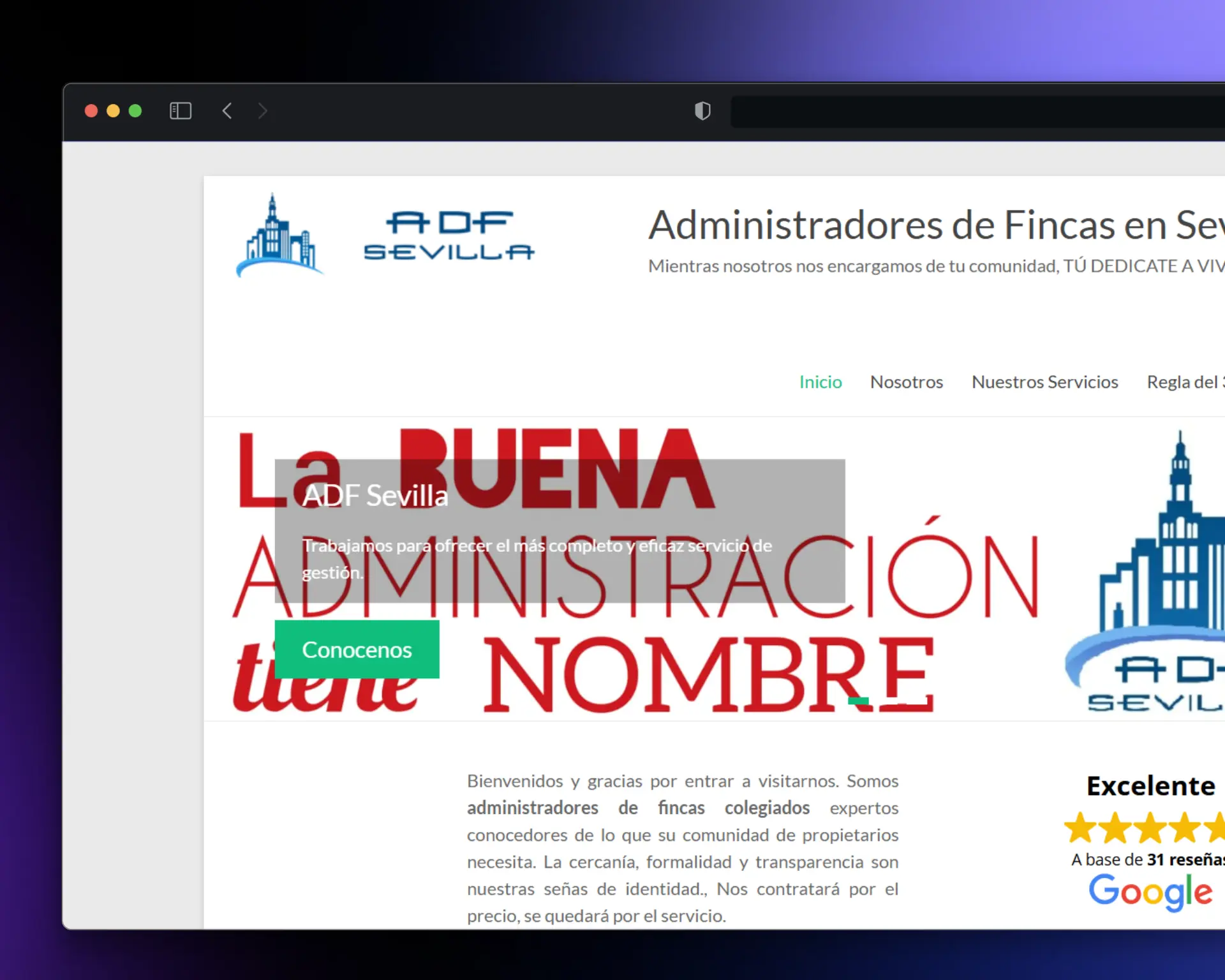 Adf Sevilla - Web de administración de fincas en Sevilla