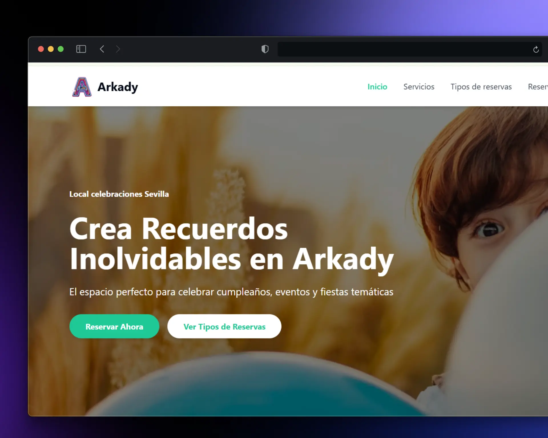 Arkady Celebraciones - Web de reservas para local de celebraciones en Sevilla